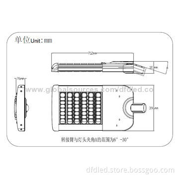 120W Module LED Streetlight with 6 to 30° Beam Angle, High-quality Translucent PC
